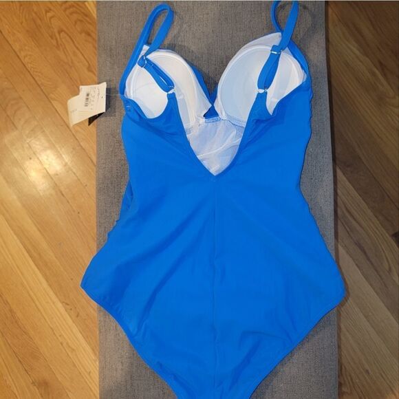 Gottex Royal Blue Women's Ruched and Twisted One-Piece Swimsuit Size 8 - Picture 14 of 14